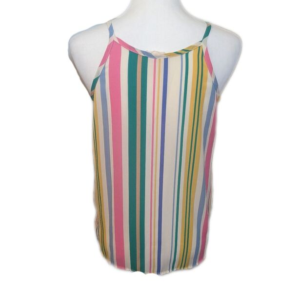 Adora striped tank, criss cross front (sewn), spaghetti straps, small - Picture 3 of 5